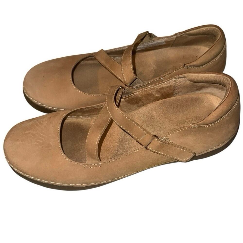 Vionic Judith Women's Beige Suede Mary Jane Flats Comfort Ortha Heel Shoes 8